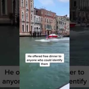 Two apparent tourists in #Venice, #Italy, were fined after surfing on the city’s Grand Canal