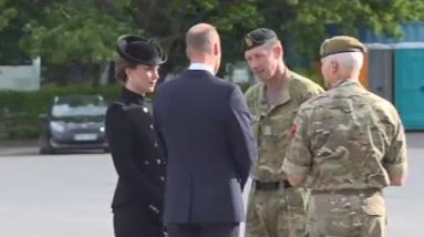 Prince William and Kate Middleton Visit Troops Taking Part in Queen's Funeral