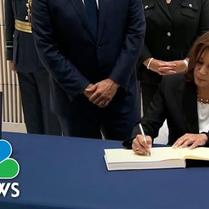 VP Harris Signs Condolence Book For Queen