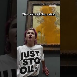 Environmental activists threw what appeared to be tomato soup at #VanGogh's 'Sunflowers' painting.