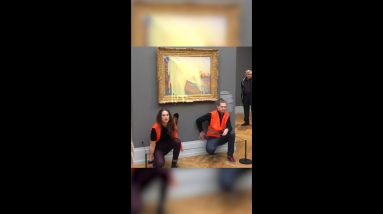 German climate protesters throw mashed potatoes at Monet | DW News