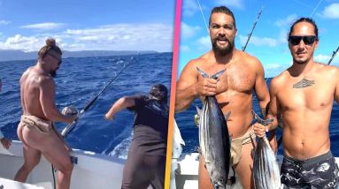 Jason Momoa Exposes His BUTT During Fishing Trip!