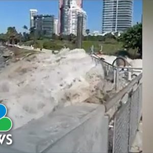Watch: Six People Injured After Huge Waves Sweep Through Miami Sidewalk