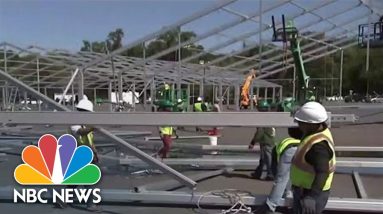 Criticism Over New York City's Decision To Construct Temporary Shelter For Migrants In Parking Lot
