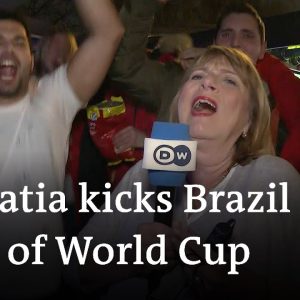 Croatian fans go wild over their country's World Cup victory against frontrunner Brazil | DW News