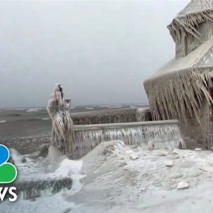 Winter Storm Leaves Lakeside New York Restaurant Coated In Ice