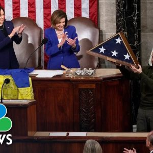 Zelenskyy Presents Ukrainian Flag To Congress