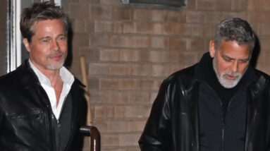 Brad Pitt and George Clooney TWIN On Set