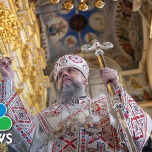 ‘This is ours’: Ukrainians celebrate Orthodox Christmas in reclaimed Kyiv monastery