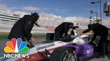 Self-driving cars race in a high-speed test for road safety research