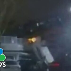 Watch: Stolen car plunges 21 feet as driver tries to evade police