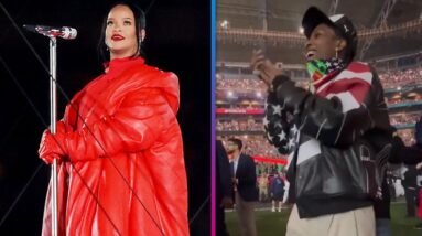 A$AP Rocky Is Rihanna's Biggest Fan During Halftime Performance