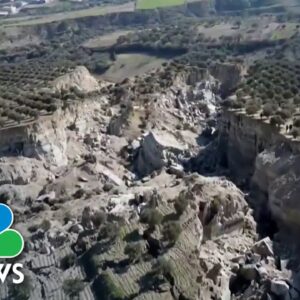 Earthquakes destroy olive groves in Turkey, turning area into a valley