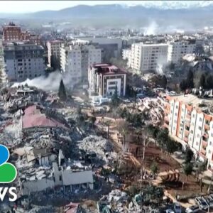 Drone video reveals destruction, mortuary shows human cost of Turkish earthquake