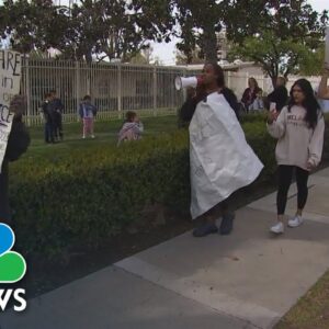 Mom leads protest against racism at California elementary school