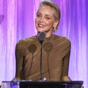 Sharon Stone TEARS UP at Women’s Cancer Research Fund Gala