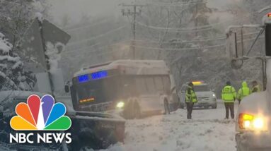 Nor’easter pummels East Coast with winter weather, California hit with flood alerts