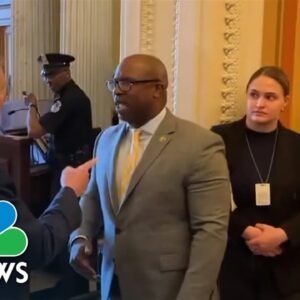 WATCH: Bowman, Massie, argue about gun violence outside House chamber
