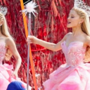 Ariana Grande Sings as Glinda on Set of 'Wicked' (Raw Video)