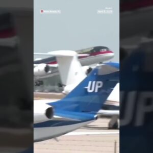 Former President Trump departed #Florida for #New York ahead of his arraignment in Manhattan.