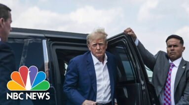 Supporters gather outside of Trump’s Florida golf course ahead of arraignment next week