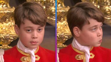 Prince George Makes Funny Faces as King Charles Is Crowned at Coronation