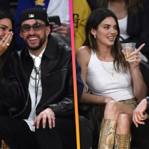 Kendall Jenner and Bad Bunny All SMILES Courtside at Lakers Game
