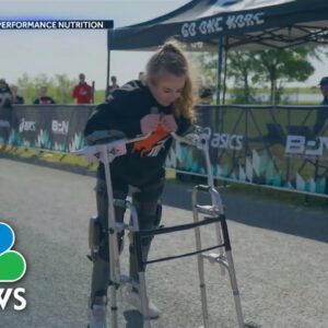 Woman ‘so full of joy’ after walking mile for first time since accident left her paralyzed