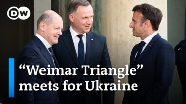 European leaders Macron, Scholz and Duda discussing further support for Ukraine | DW News