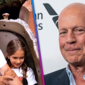 Bruce Willis ALL SMILES Riding Splash Mountain With Family