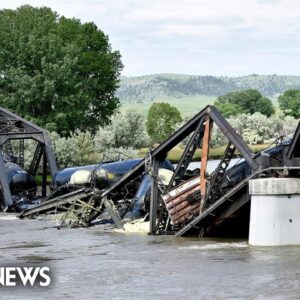 Train carrying hazardous materials derails as bridge collapses in Montana