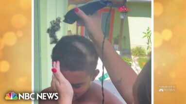 Teen and friends shave their heads to support mother battling cancer