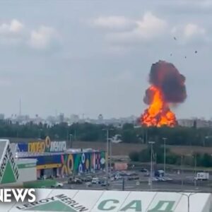 Video shows explosion at Russian oil depot