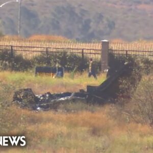 Video shows crash site of small plane that killed six in California field
