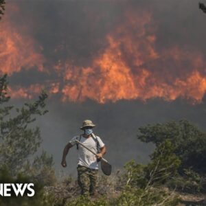 Wildfires force thousands of evacuations from Greek islands amid extreme heat