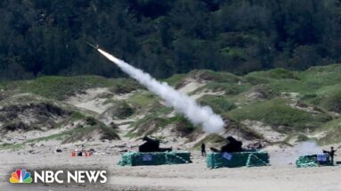 Taiwan's army hold live fire drills on island's south coast