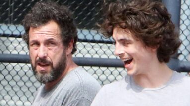 Timothée Chalamet and Adam Sandler Shoot Hoops in NYC!