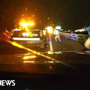 Watch: Trooper leaps from bridge to avoid being hit by his own car