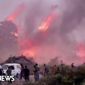 Wildfires fueled by heat wave still raging in southern Europe