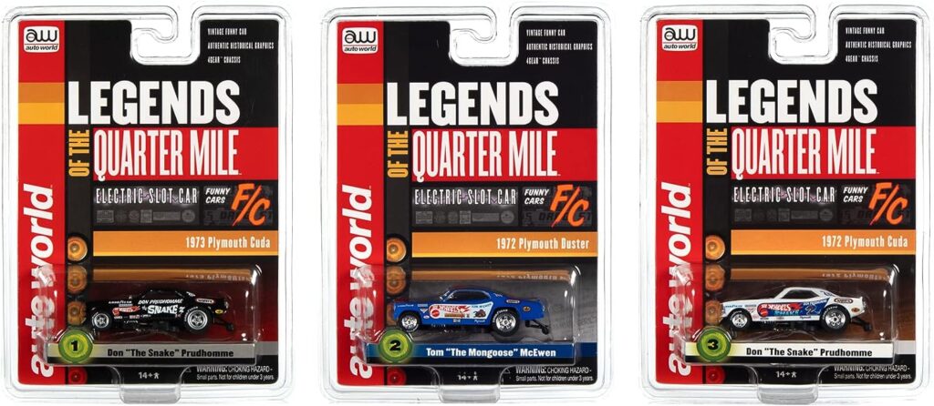 Auto World 4Gear Hot Wheels - Don The Snake Prudhomme 1973 Plymouth Cuda Funny Car (Black) HO Scale Slot Car Auto World 4Gear Hot Wheels - Don The Snake Prudhomme 1973 Plymouth Cuda Funny Car (Black) HO Scale Slot Car