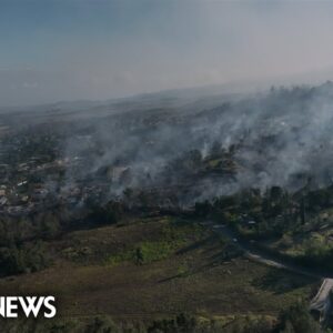 Drone video shows dense smoke clouds over Maui after intense wildfires