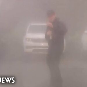 NBC reporter braves strong winds from Hurricane Idalia during report from Perry, Florida