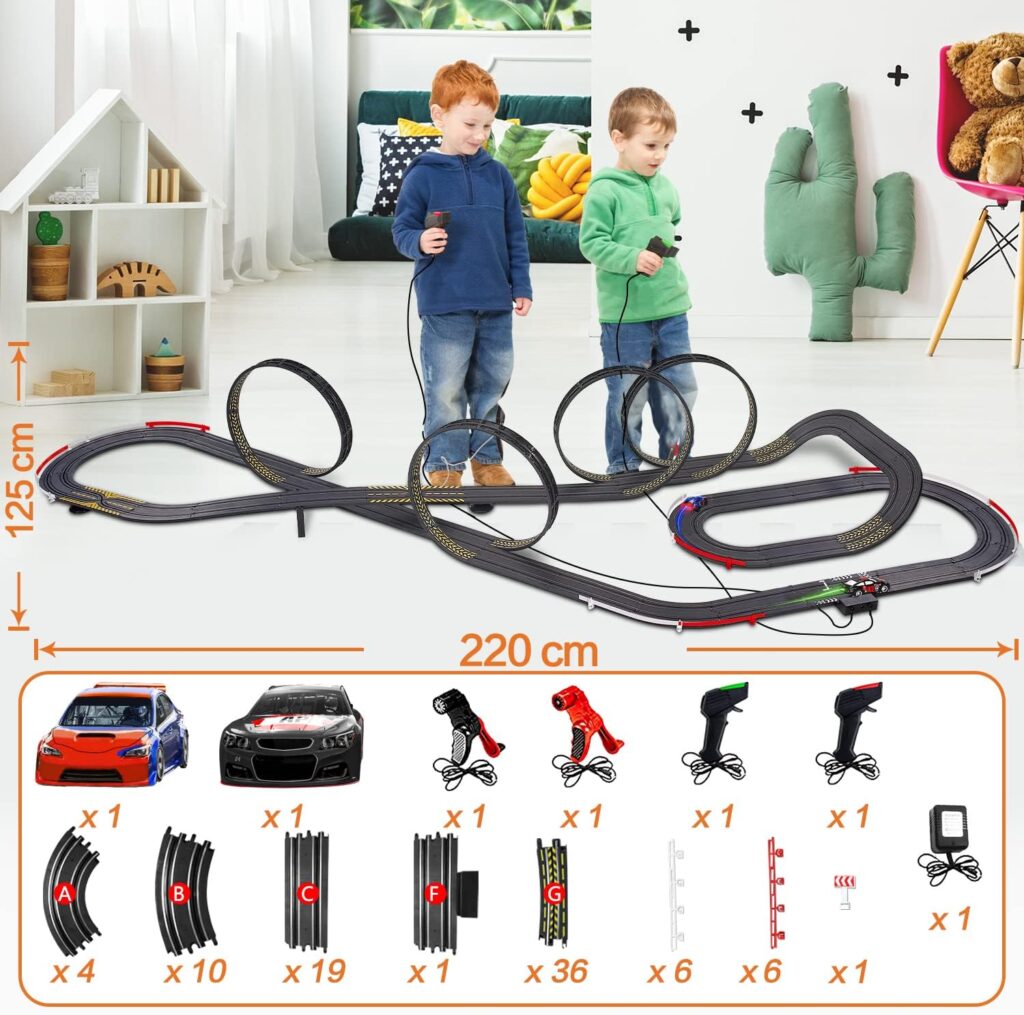 High-Speed Slot Car Race Track Playset, Deluxe Size Car Racing Games for Kids Electric Powered Super Loop Speedway with Two Cars for Dual Racing, Kids Toys for 6 7 8 9 10-16 Years Old Boys Gifts High-Speed Slot Car Race Track Playset, Deluxe Size Car Racing Games for Kids Electric Powered Super Loop Speedway with Two Cars for Dual Racing, Kids Toys for 6 7 8 9 10-16 Years Old Boys Gifts