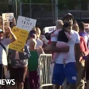 Protests erupt in New York after migrant housing crisis