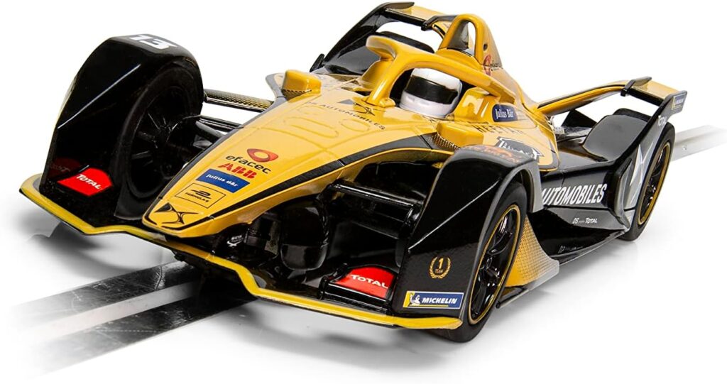 Scalextric Fomula E DS Techeeta 2019/20 Champion 1:32 Slot Race Car C4230, Gold Black Scalextric Fomula E DS Techeeta 2019/20 Champion 1:32 Slot Race Car C4230, Gold Black