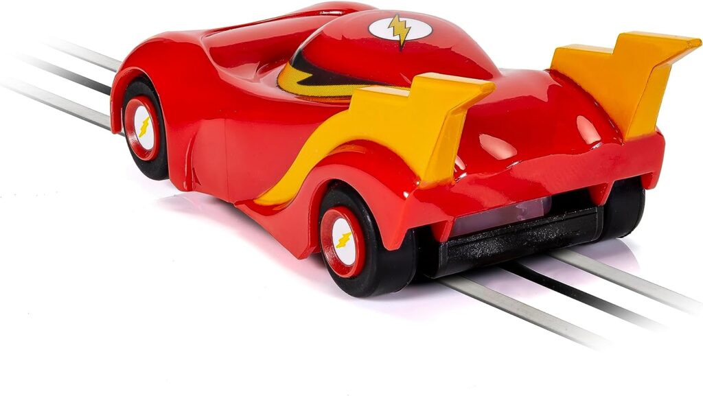 Scalextric Micro My First Justice League The Flash 1:64 Slot Race Car G2169, Red Yellow Scalextric Micro My First Justice League The Flash 1:64 Slot Race Car G2169, Red Yellow