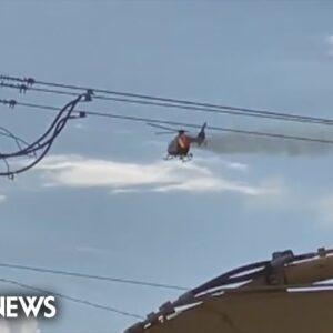 Video shows helicopter on fire prior to Florida crash