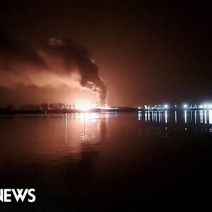 WATCH: Russian drone strikes in Ukraine seen from ferry crossing the Danube River