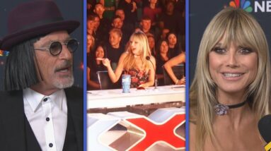 AGT: Heidi Klum REACTS to Howie Mandel PRANKING HER During Contestant Performance (Exclusive)
