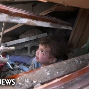‘This is a massacre!’: Rescue workers fight to save children in Gaza airstrike rubble